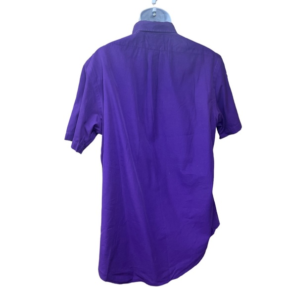 SzL Purple Custom Fit Short Sleeve Button Down Ralph Lauren - Picture 5 of 6